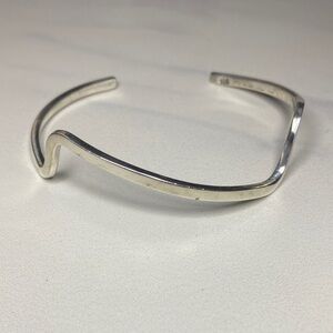 Sterling Silver Wiggle Cuff Bracelet‎ Medium 925